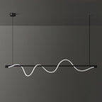 Linear Curve Wave Pendant - Modern S-Shaped Island Light for Kitchen & Dining Table