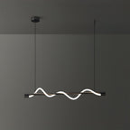 Linear Curve Wave Pendant - Modern S-Shaped Island Light for Kitchen & Dining Table