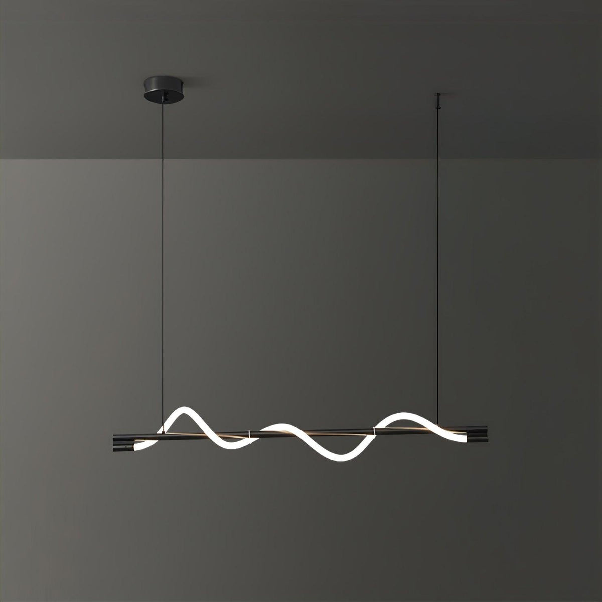 Linear Wave Pendant Light for Kitchen Island