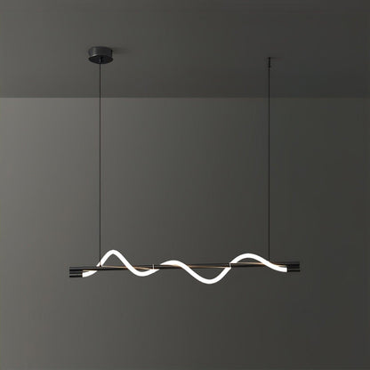 Linear Wave Pendant Light for Kitchen Island