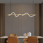 Linear Curve Wave Pendant - Modern S-Shaped Island Light for Kitchen & Dining Table