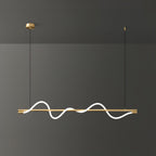 Linear Curve Wave Pendant - Modern S-Shaped Island Light for Kitchen & Dining Table