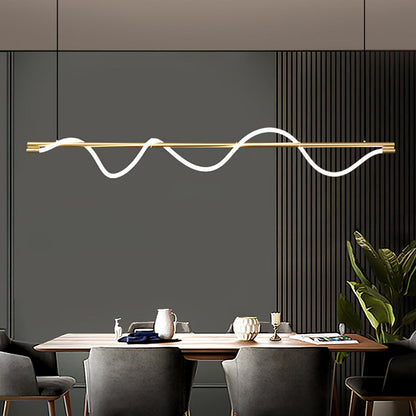 Linear Wave Pendant Light for Kitchen Island