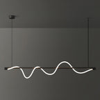 Linear Curve Wave Pendant - Modern S-Shaped Island Light for Kitchen & Dining Table