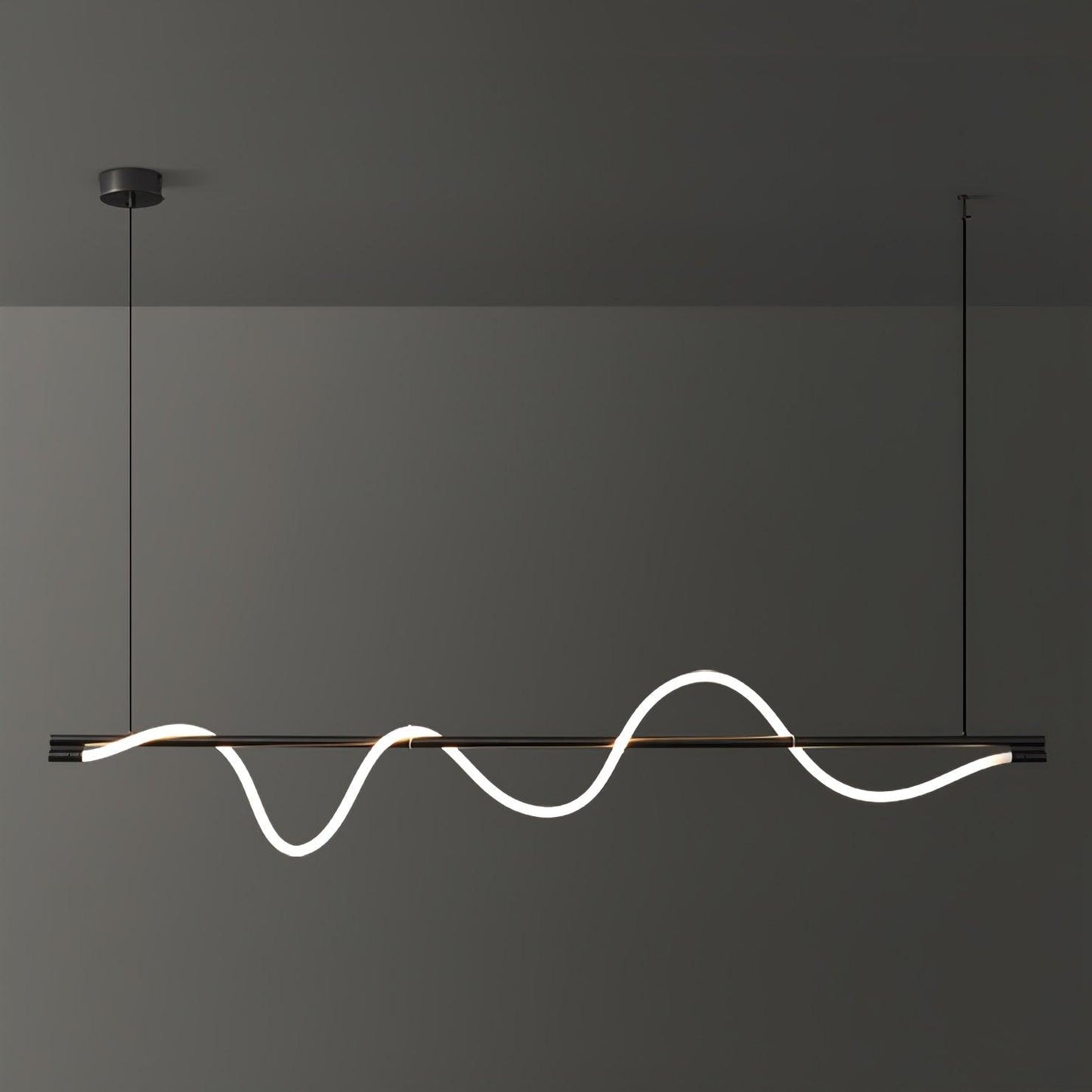 Linear Wave Pendant Light for Kitchen Island