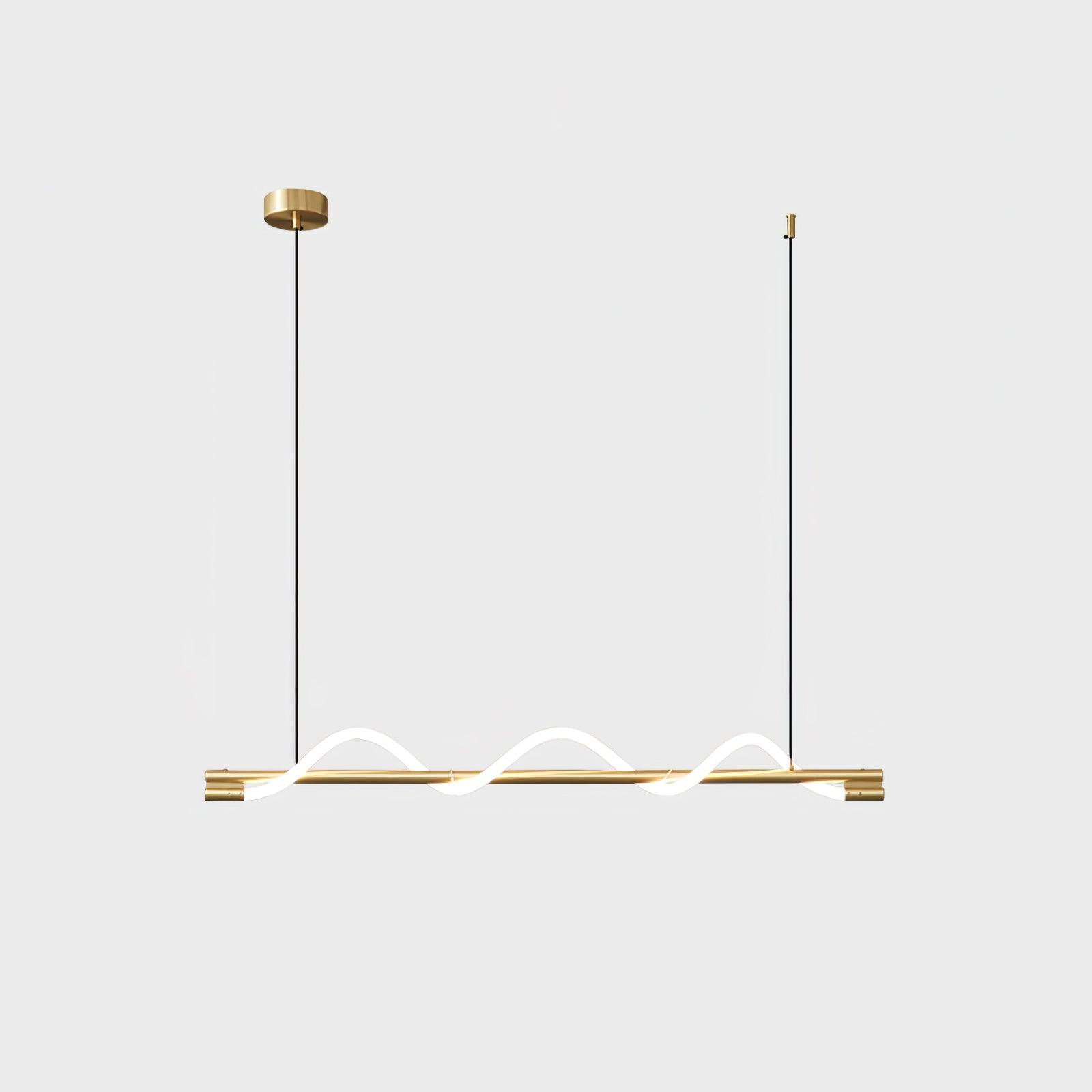 Linear Curve Wave Pendant - Modern S-Shaped Island Light for Kitchen & Dining Table