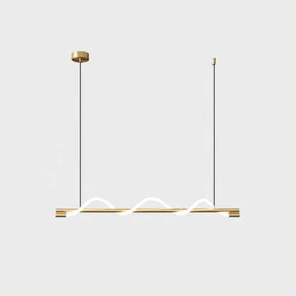 Linear Wave Pendant Light for Kitchen Island