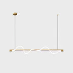 Linear Curve Wave Pendant - Modern S-Shaped Island Light for Kitchen & Dining Table