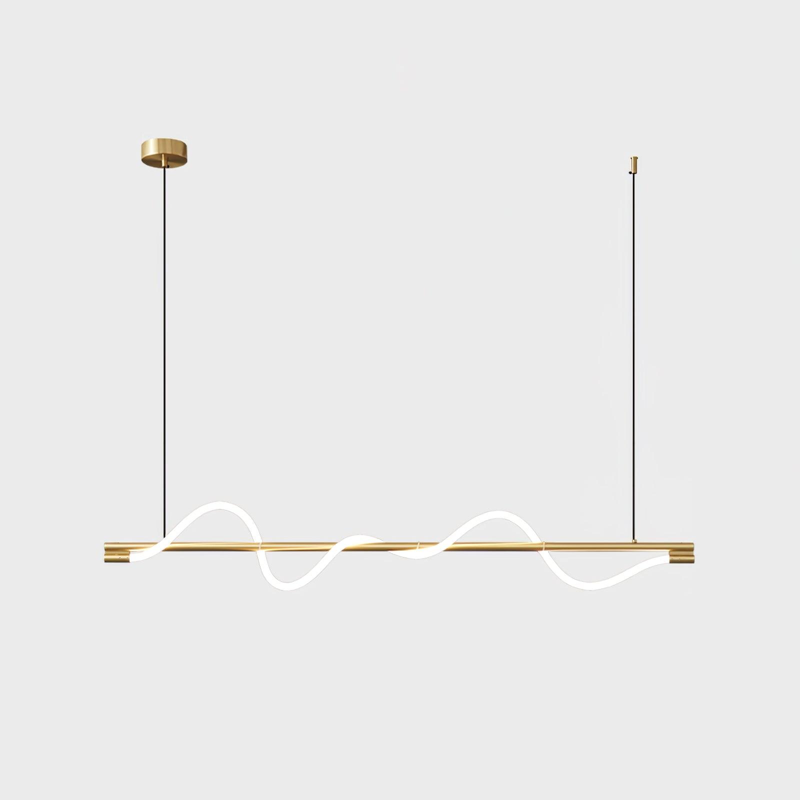 Linear Curve Wave Pendant - Modern S-Shaped Island Light for Kitchen & Dining Table