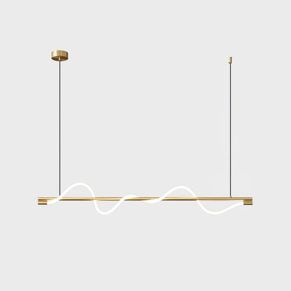 Linear Wave Pendant Light for Kitchen Island