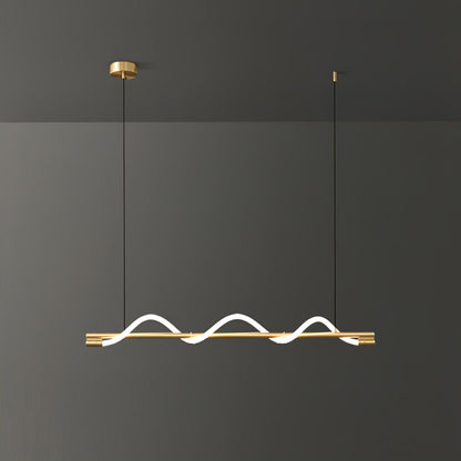 Linear Wave Pendant Light for Kitchen Island