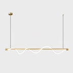 Linear Curve Wave Pendant - Modern S-Shaped Island Light for Kitchen & Dining Table