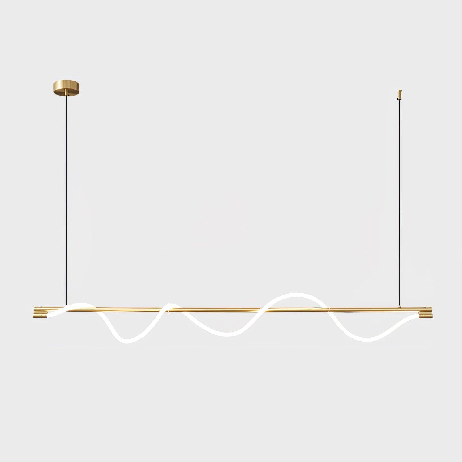 Linear Curve Wave Pendant - Modern S-Shaped Island Light for Kitchen & Dining Table