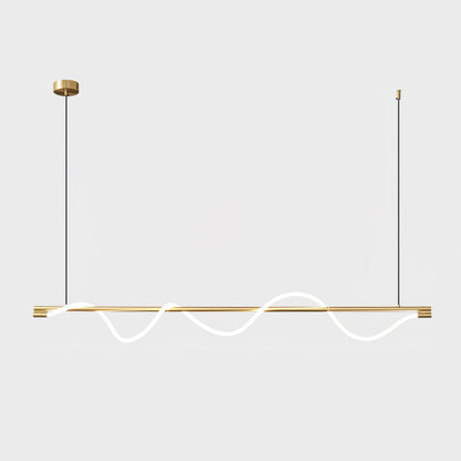 Linear Wave Pendant Light for Kitchen Island