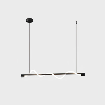 Linear Wave Pendant Light for Kitchen Island