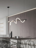 Linear Curve Wave Pendant - Modern S-Shaped Island Light for Kitchen & Dining Table