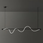 Linear Curve Wave Pendant - Modern S-Shaped Island Light for Kitchen & Dining Table