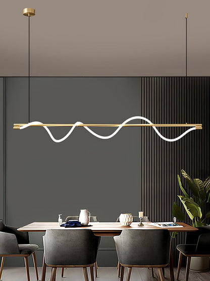 Linear Wave Pendant Light for Kitchen Island