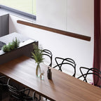 Linear Wood Pendant Light - Modern Organic Hanging Bar for Kitchen Island & Dining Table