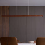 Linear Wood Pendant Light - Modern Organic Hanging Bar for Kitchen Island & Dining Table