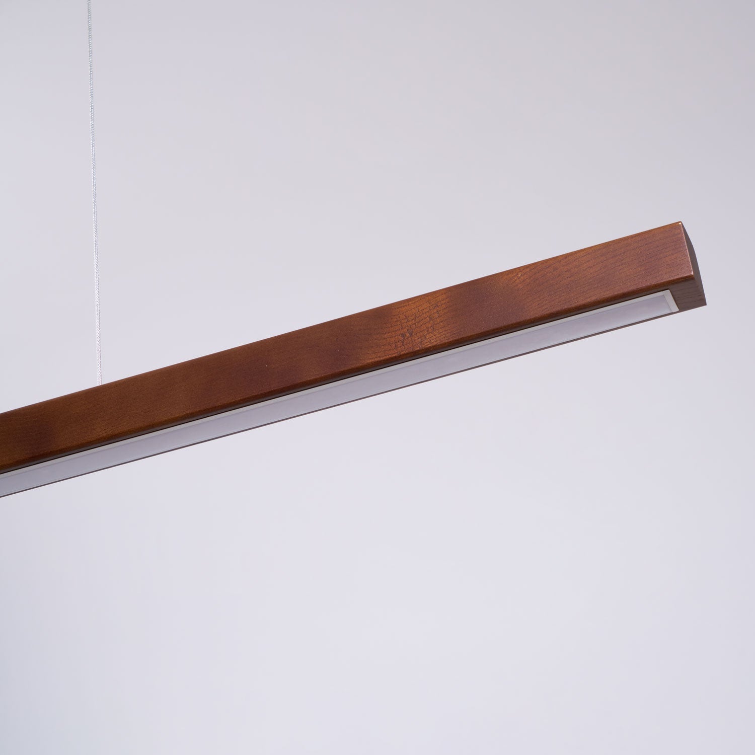 Linear Wood Pendant Light - Modern Organic Hanging Bar for Kitchen Island & Dining Table