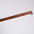 Linear Wood Pendant Light - Modern Organic Hanging Bar for Kitchen Island & Dining Table
