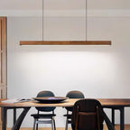 Linear Wood Pendant Light - Modern Organic Hanging Bar for Kitchen Island & Dining Table
