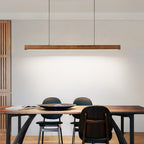 Linear Wood Pendant Light - Modern Organic Hanging Bar for Kitchen Island & Dining Table