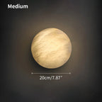 Modern Alabaster Moon Sconce - Luxury Spanish Stone Circular Wall Lamp for Bedroom & Hallway