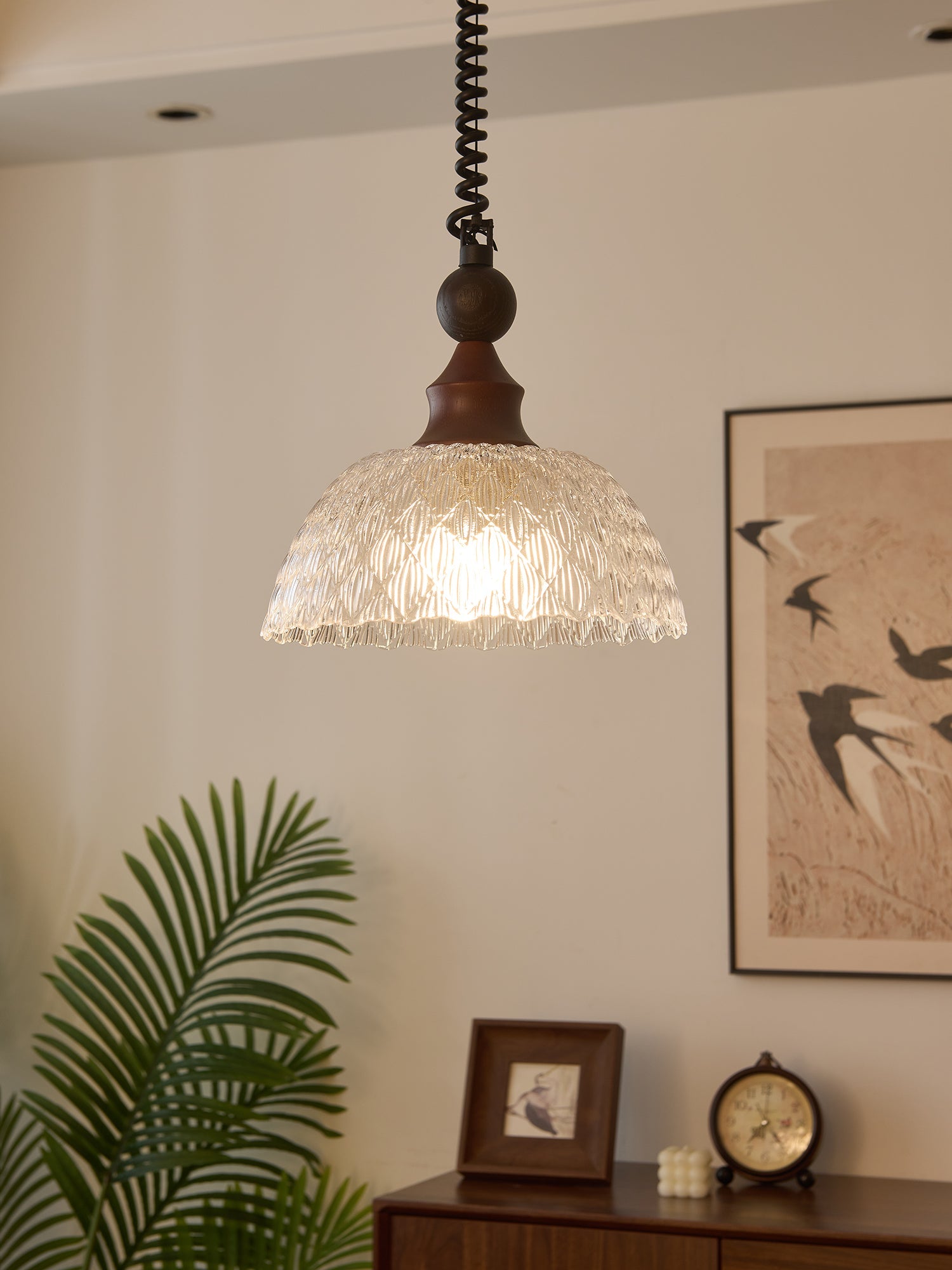 Monet Artistic Glass Pendant - Modern Impressionist Hanging Lamp for Dining Room & Bedroom