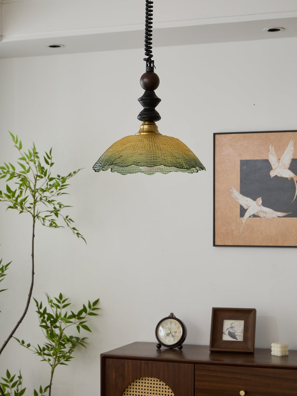 Monet Artistic Glass Pendant - Modern Impressionist Hanging Lamp for Dining Room & Bedroom