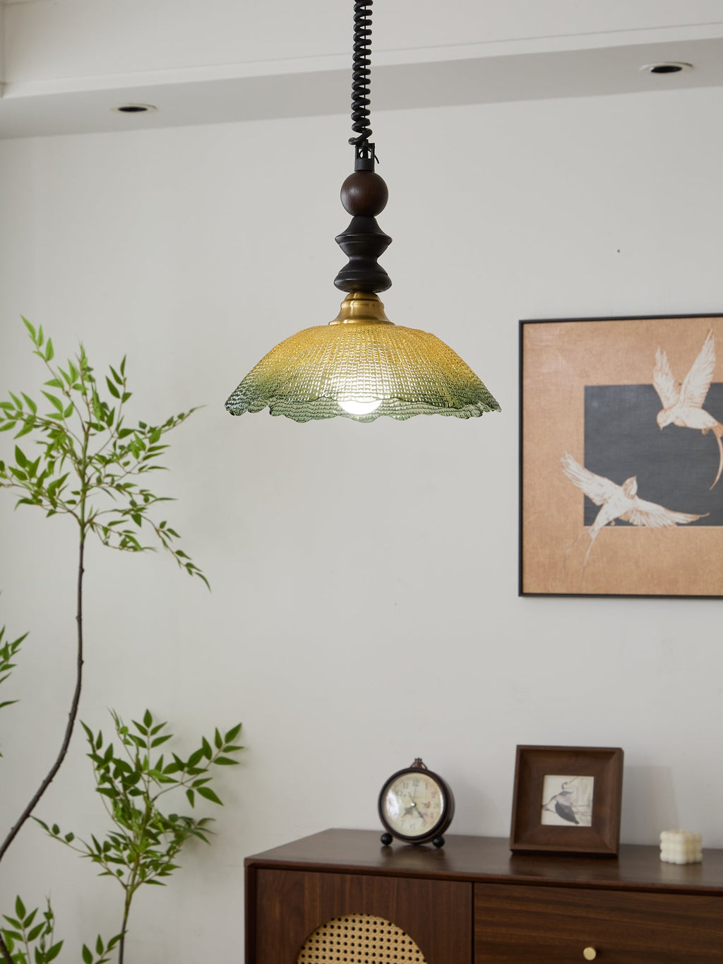 Monet Artistic Glass Pendant - Modern Impressionist Hanging Lamp for Dining Room & Bedroom