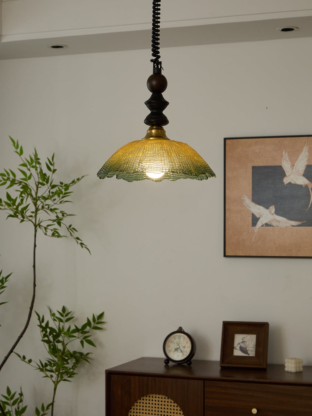 Monet Artistic Glass Pendant - Modern Impressionist Hanging Lamp for Dining Room & Bedroom