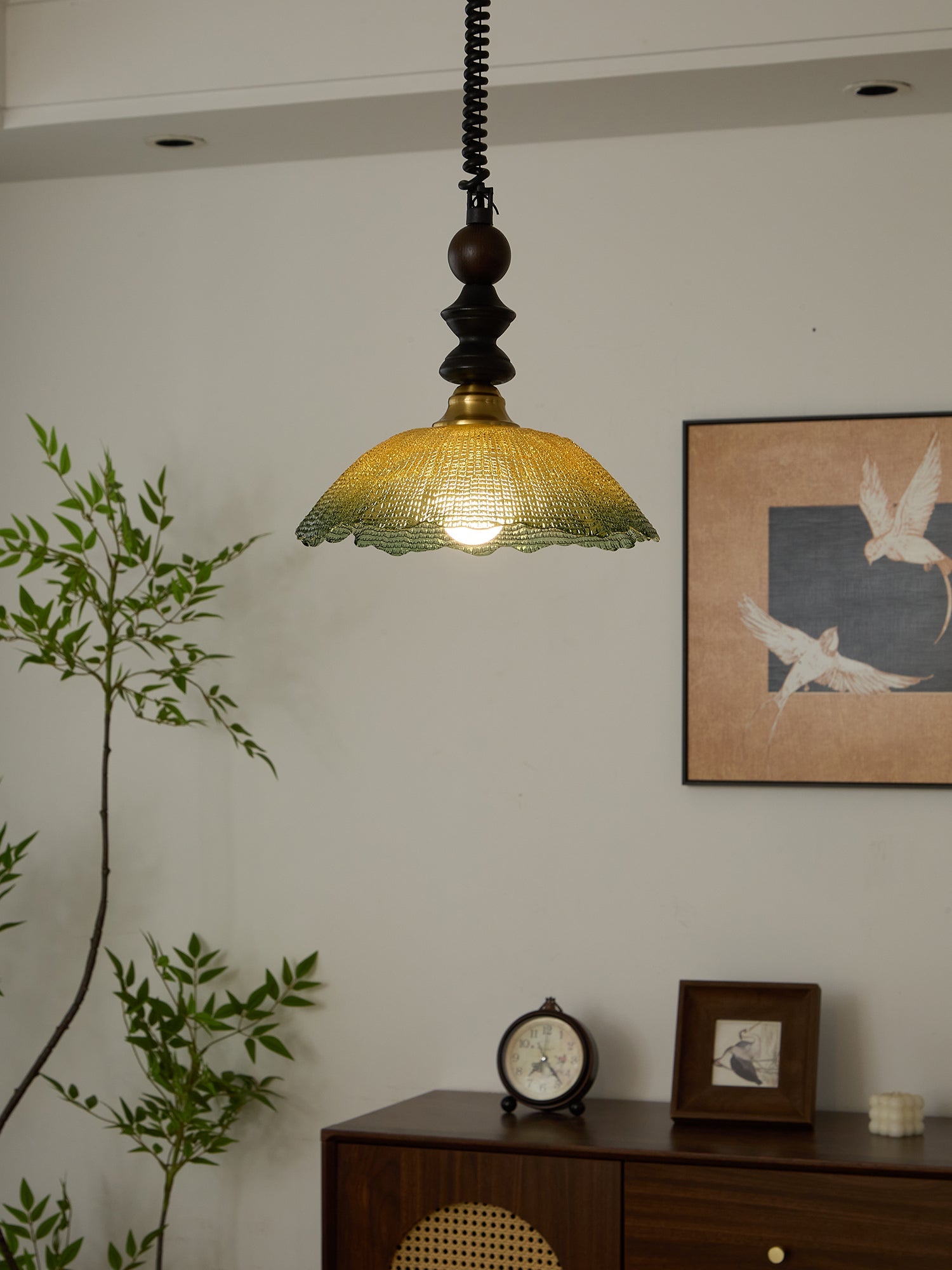 Monet Artistic Glass Pendant - Modern Impressionist Hanging Lamp for Dining Room & Bedroom