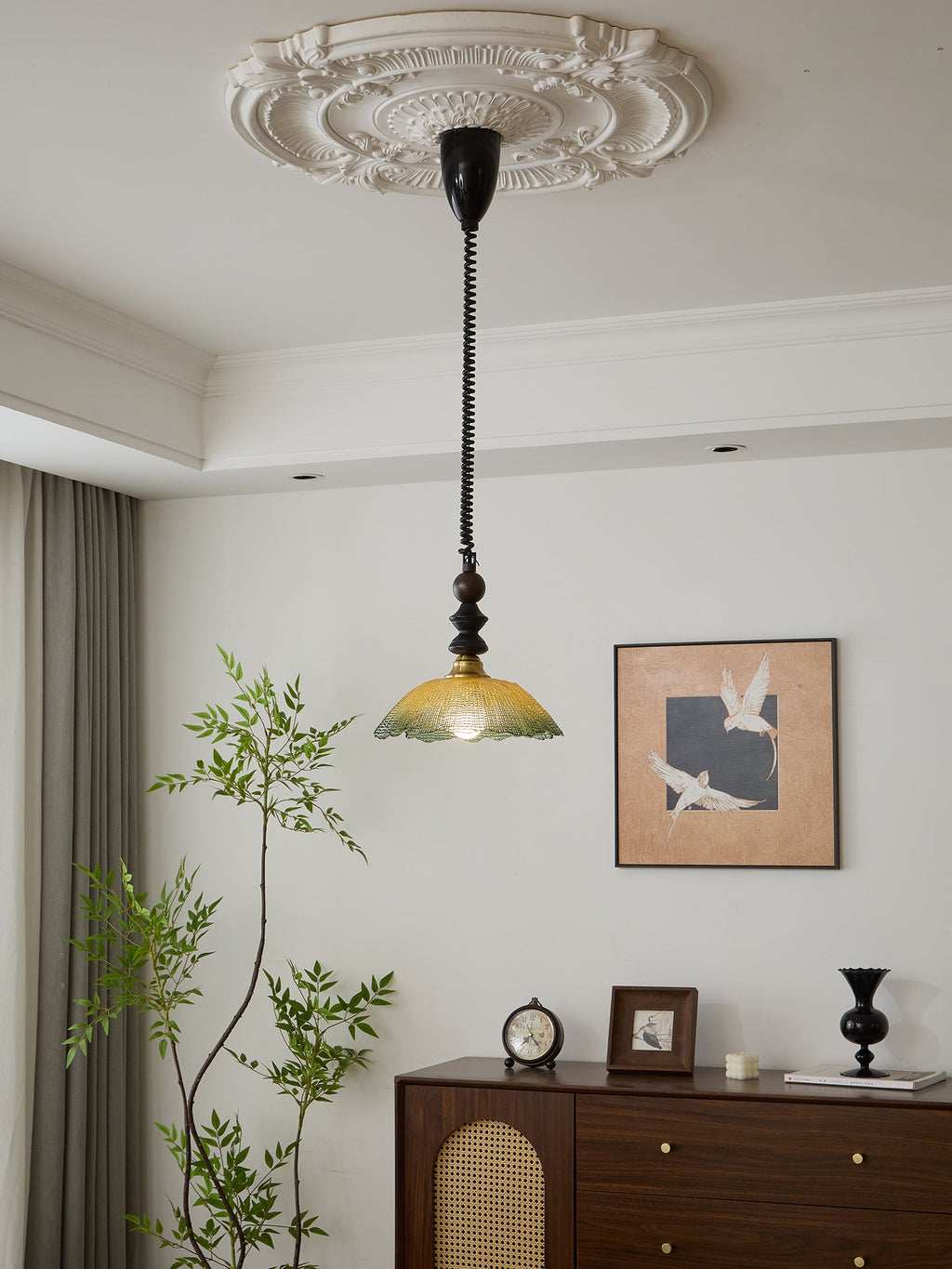 Monet Artistic Glass Pendant - Modern Impressionist Hanging Lamp for Dining Room & Bedroom