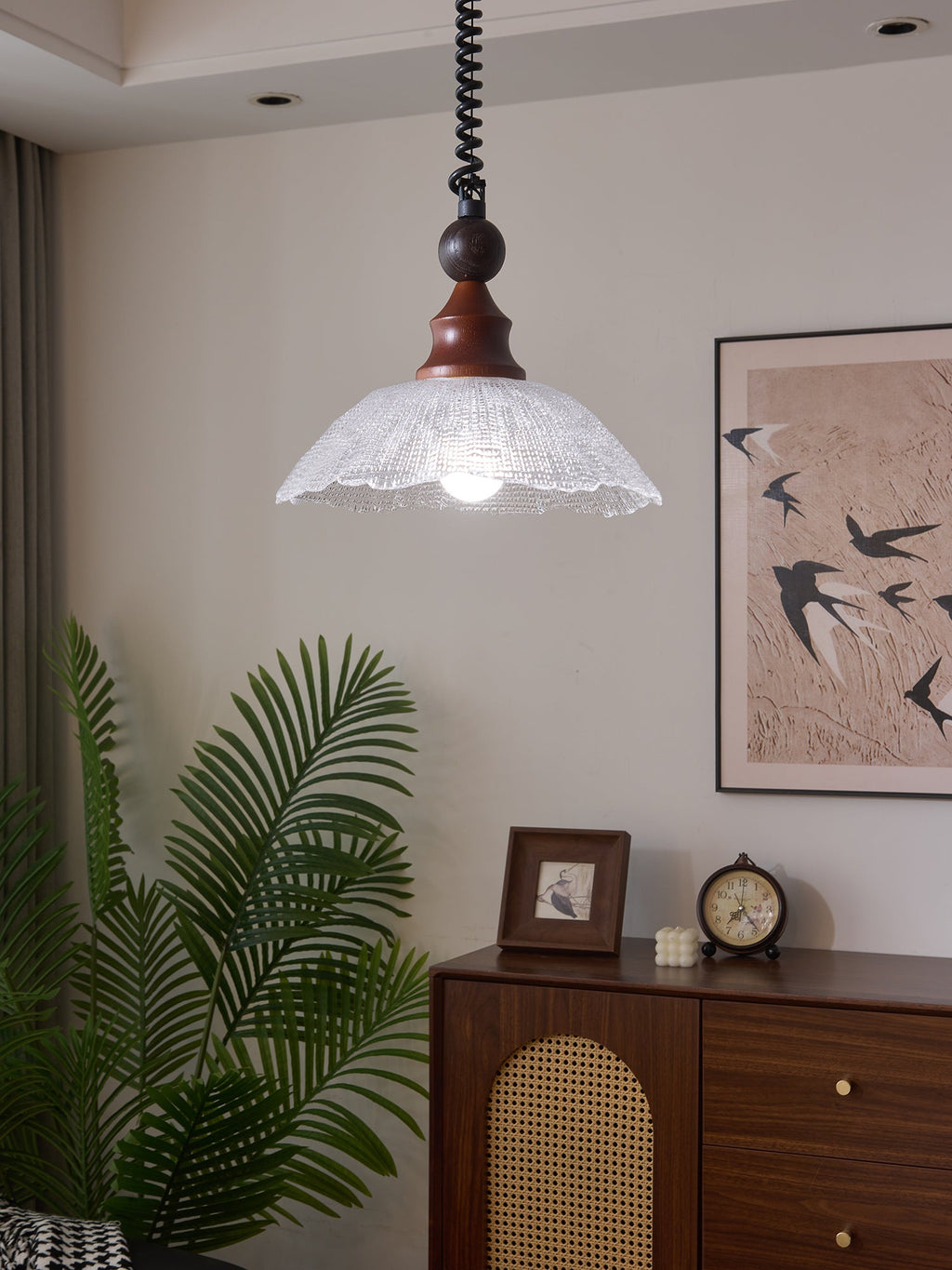 Monet Artistic Glass Pendant - Modern Impressionist Hanging Lamp for Dining Room & Bedroom