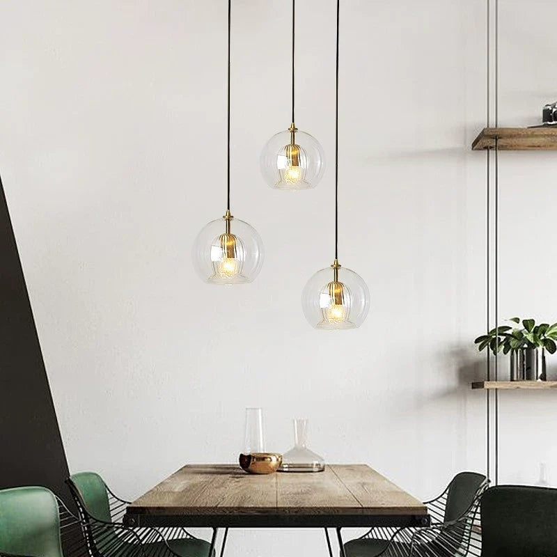 Nuvlight Nordic Glass Globe Pendant Light