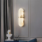 Melange Pill Sconce - Luxury Spanish Alabaster Wall Light with Natural Stone Veining