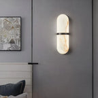 Melange Pill Sconce - Luxury Spanish Alabaster Wall Light with Natural Stone Veining