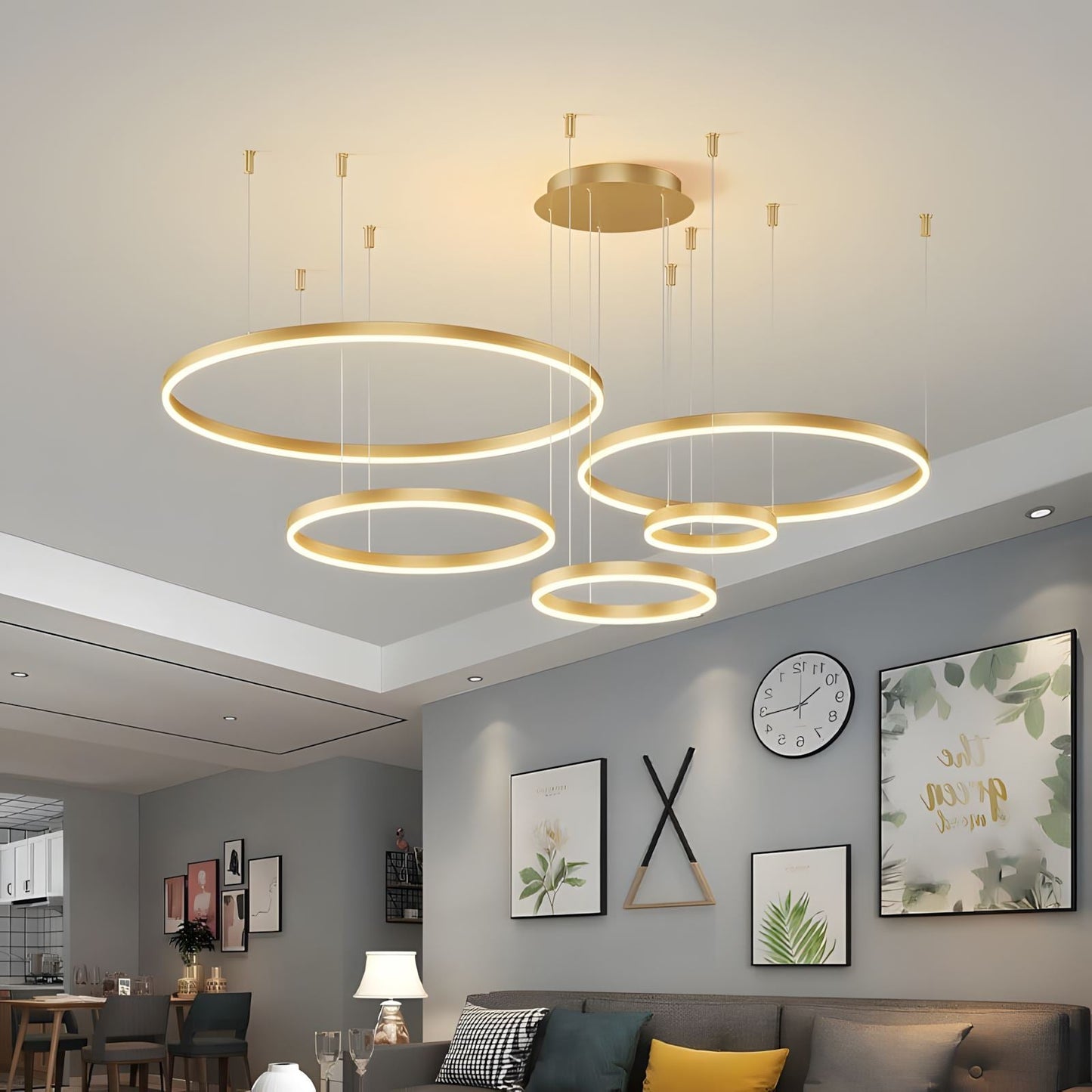 Nuvlight - Black / 1 Ring - 15.7" / 40cm - 20W / Cool White - No Remote