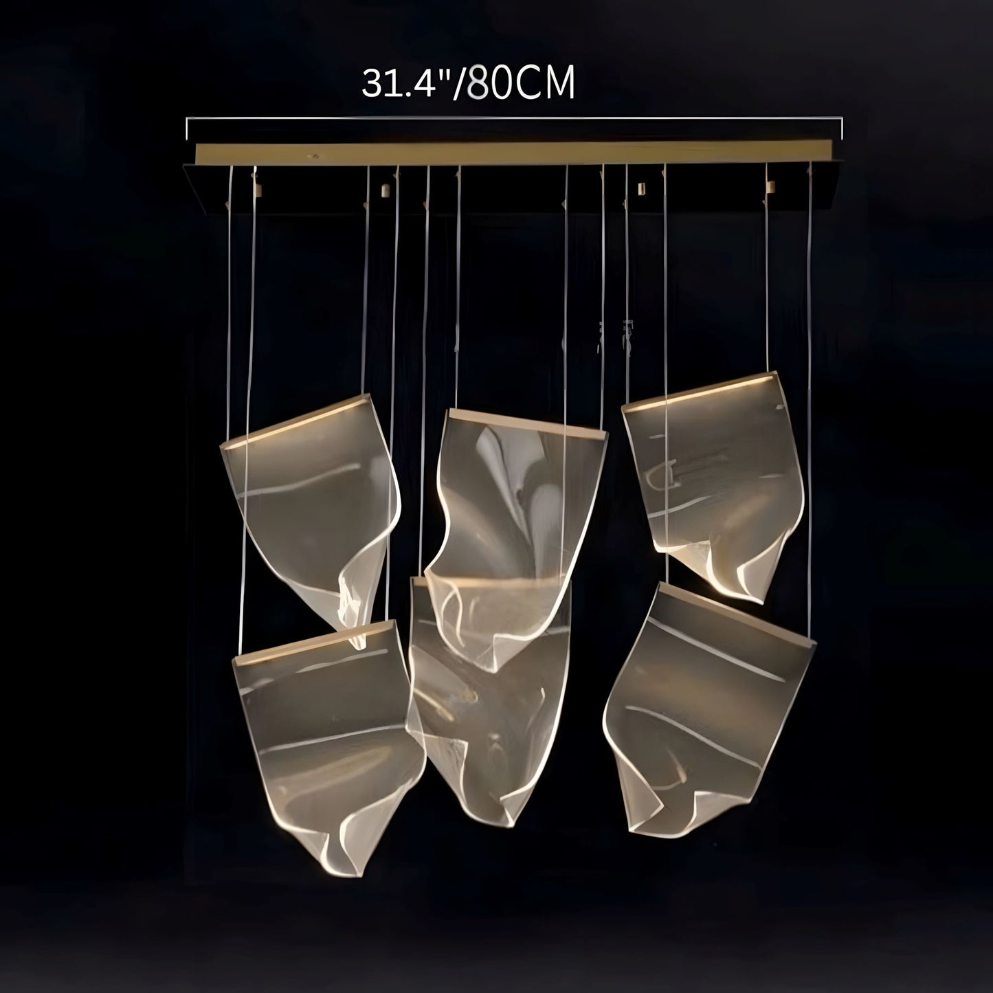 Zephyr LED Chandelier | Modern Acrylic Sculptural Pendant Light