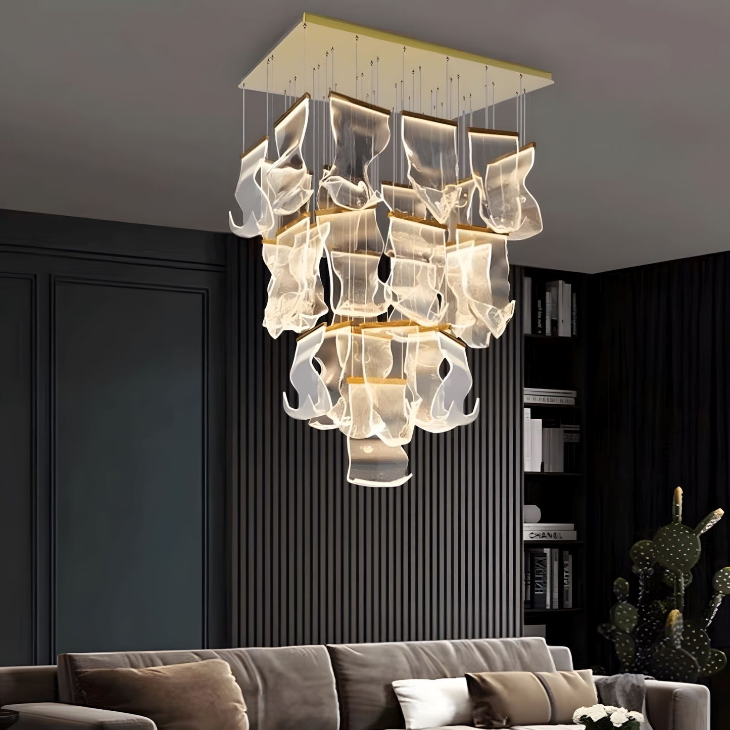 Zephyr LED Chandelier | Modern Acrylic Sculptural Pendant Light