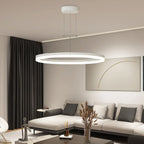 Modern Circular LED Pendant - Minimalist Halo Hanging Light for Living Room & Kitchen Island