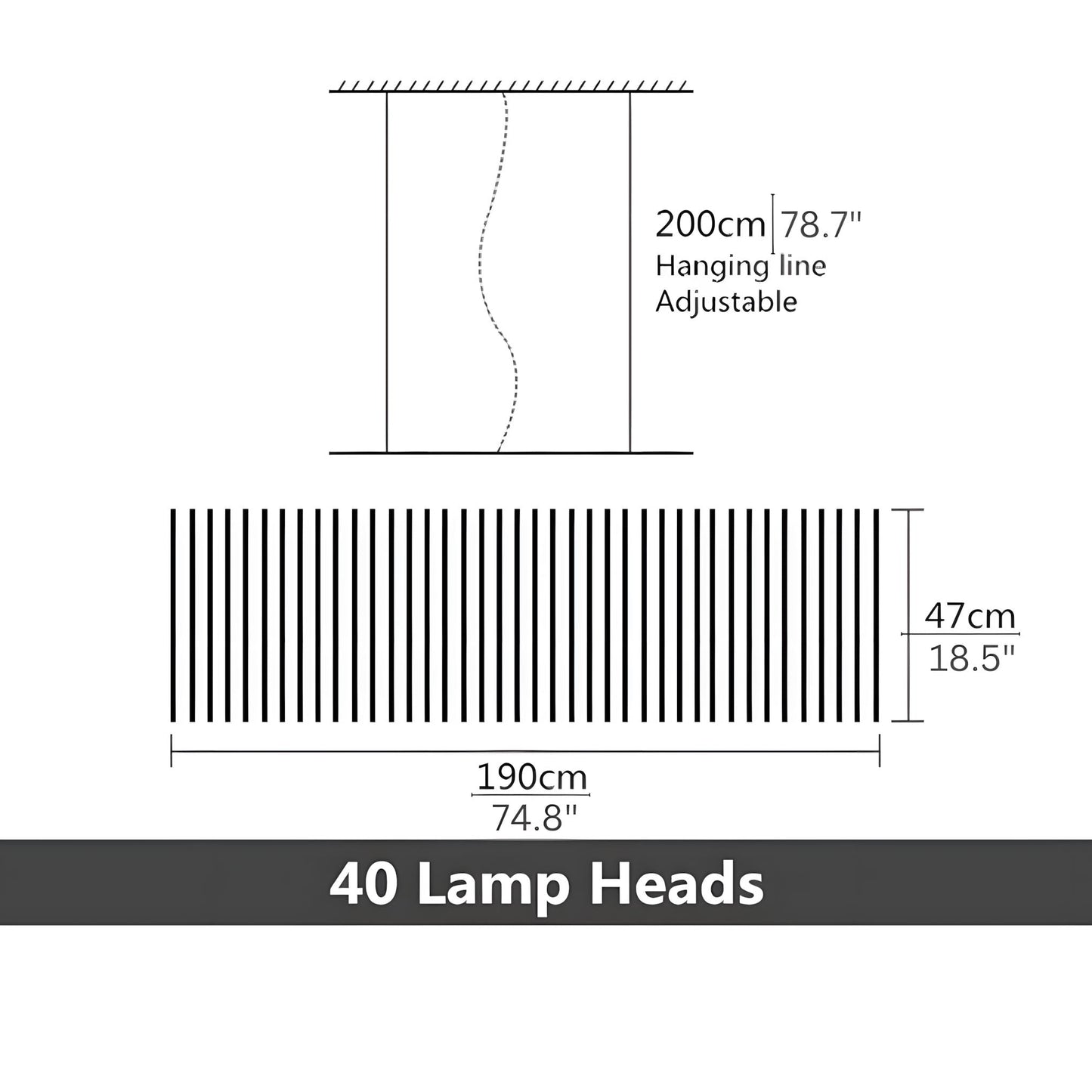 Sonata Linear LED Pendant Light | Modern Adjustable Chandelier