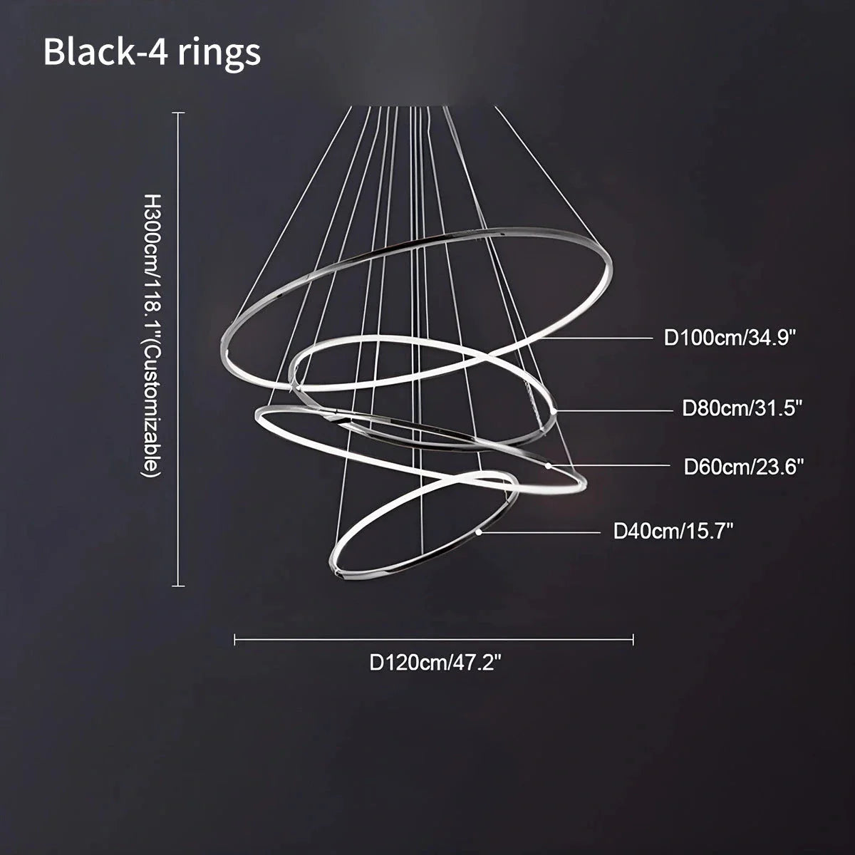 Grand Tiered Ring Chandelier - Modern Luxury Multi-Tier Lighting for Foyer & High Ceiling