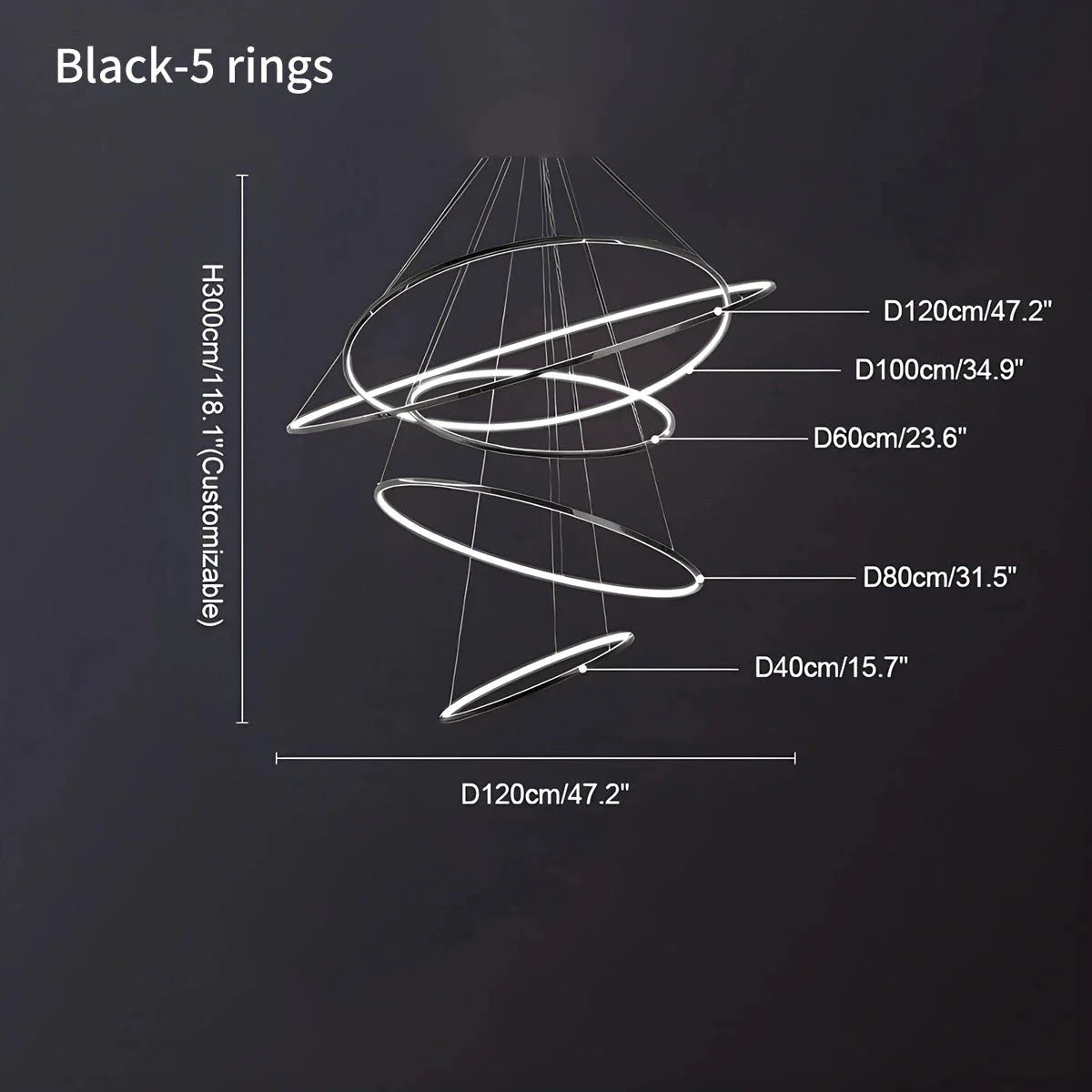 Grand Tiered Ring Chandelier - Modern Luxury Multi-Tier Lighting for Foyer & High Ceiling