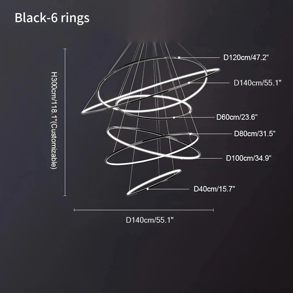 Grand Tiered Ring Chandelier - Modern Luxury Multi-Tier Lighting for Foyer & High Ceiling