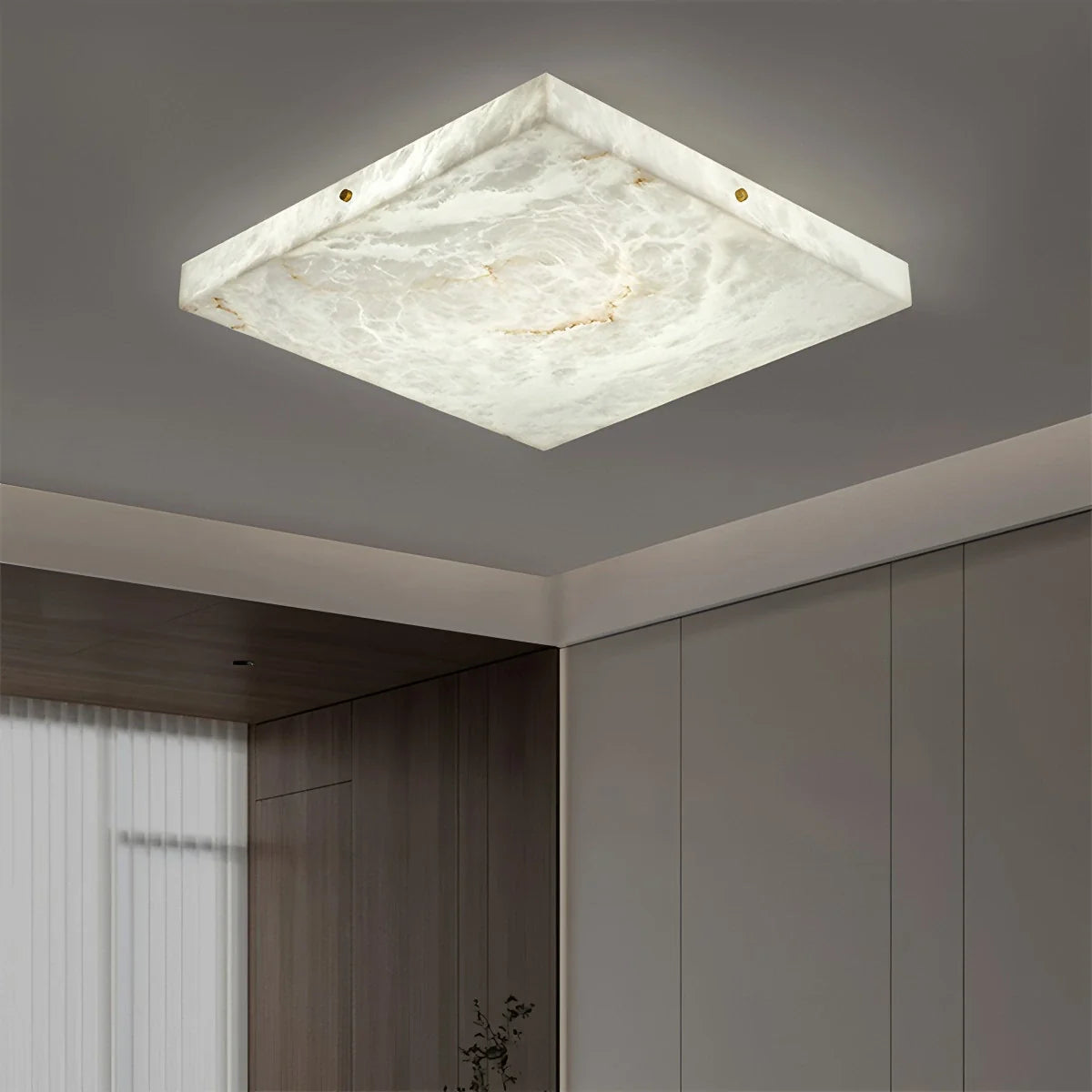 Alabaster Flush Mount Ceiling Light for Bedroom