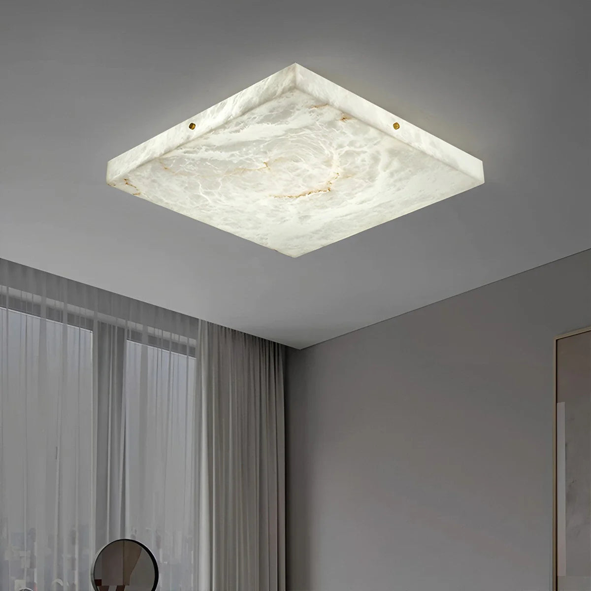 Alabaster Flush Mount Ceiling Light for Bedroom