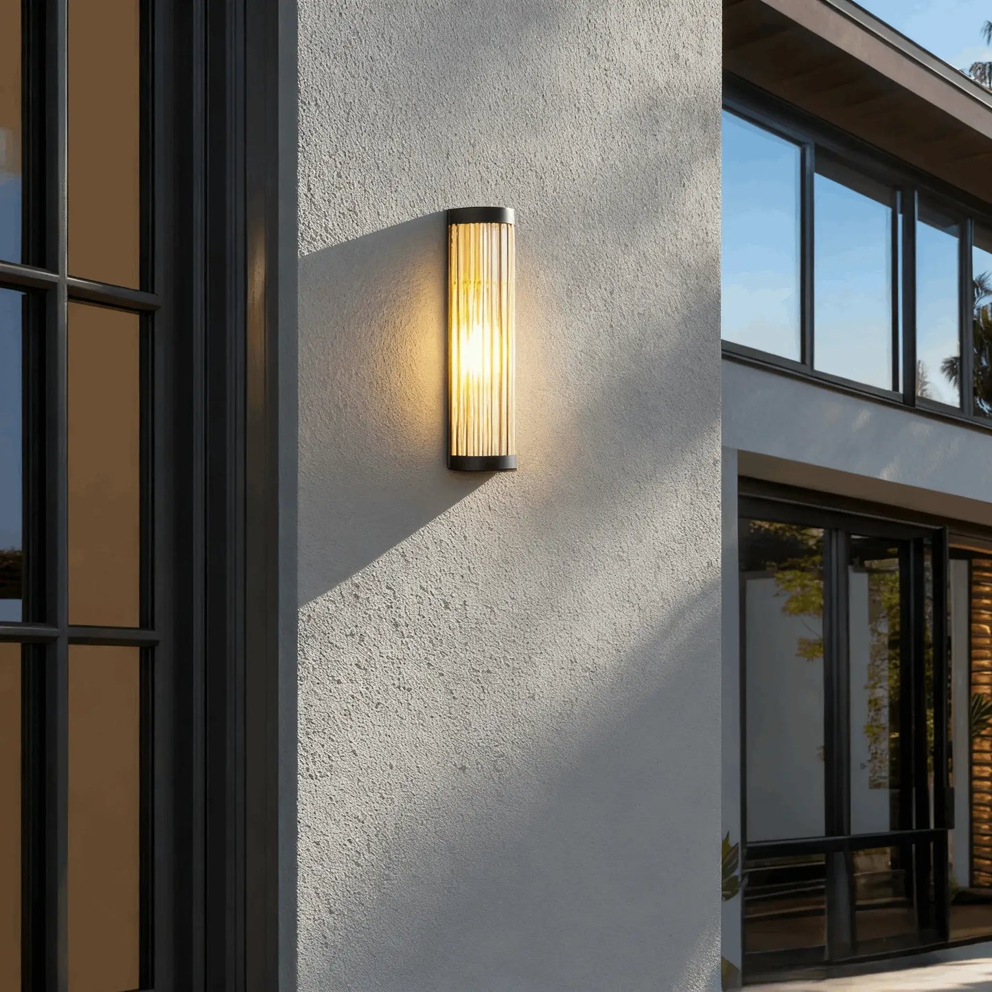 Irondale Modern Black LED Outdoor Wall Sconce – Waterproof Light for Garden/Courtyard